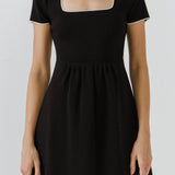 Scallop Contrast Detail Knit Dress- Sold Out