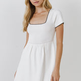 Scallop Contrast Detail Knit Dress- Sold Out