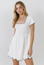 Load image into Gallery viewer, Scallop Contrast Detail Knit Dress
