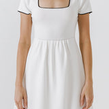 Scallop Contrast Detail Knit Dress- Sold Out