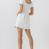 Scallop Contrast Detail Knit Dress- Sold Out
