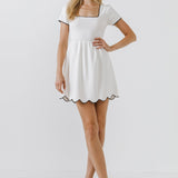 Scallop Contrast Detail Knit Dress- Sold Out