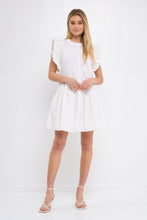 Load image into Gallery viewer, Mixed Media Ruffle Detail Mini Dress
