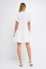 Load image into Gallery viewer, Mixed Media Ruffle Detail Mini Dress
