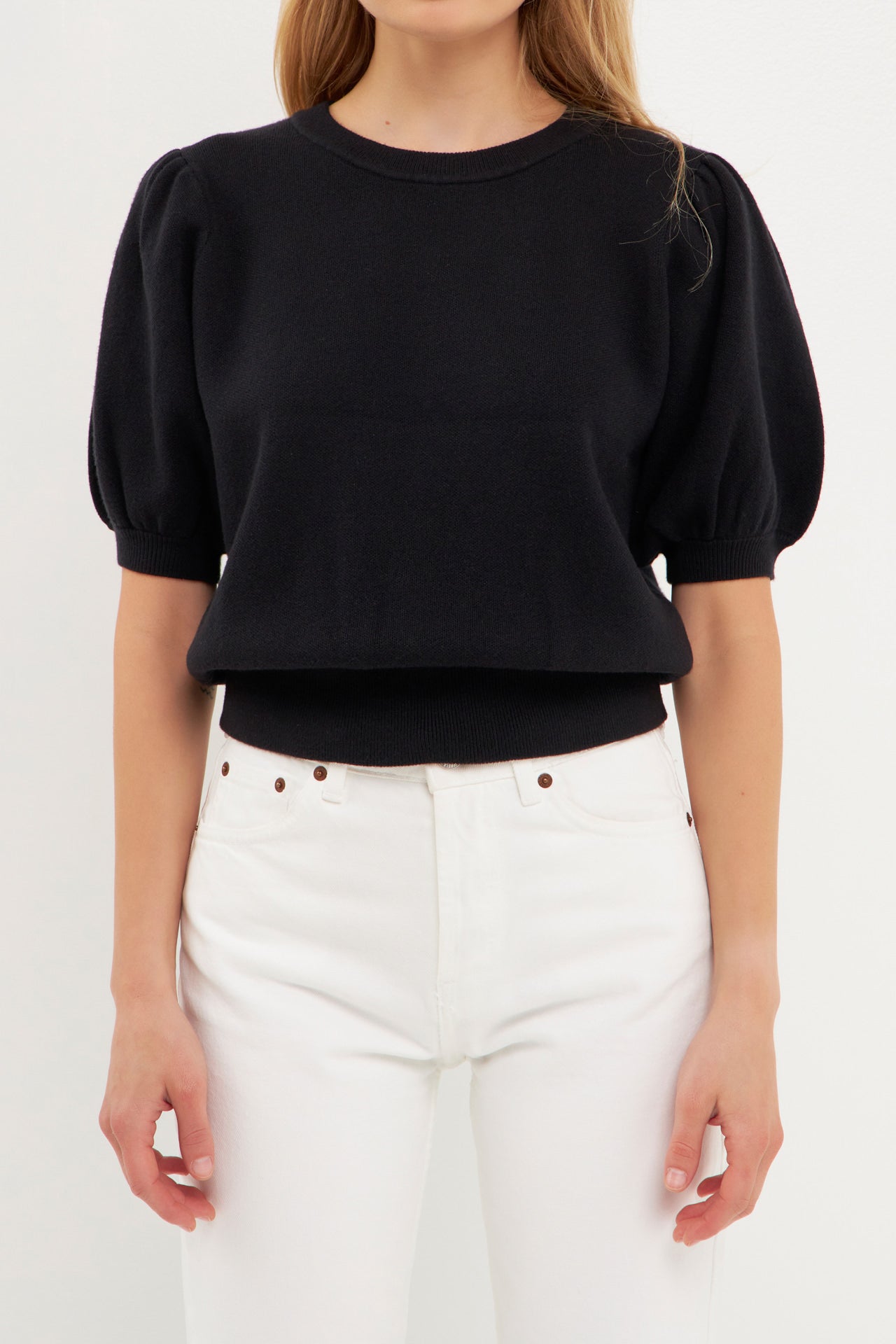 トップス EAUSEENON puff-sleeve knit Enid Puff Sleeve Sweater-Blue River | Boden USA