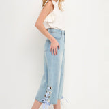 Tie Detail Denim Pants- Sold Out