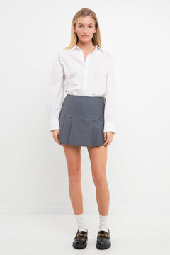 Pleated Mid Rise Skorts