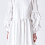 ENGLISH FACTORY-Cinched Puff Sleeve Belted Dress-DRESSES available at Objectrare