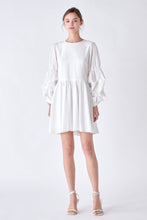 Load image into Gallery viewer, ENGLISH FACTORY-Cinched Puff Sleeve Belted Dress-DRESSES available at Objectrare
