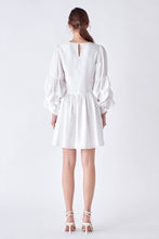Load image into Gallery viewer, ENGLISH FACTORY-Cinched Puff Sleeve Belted Dress-DRESSES available at Objectrare
