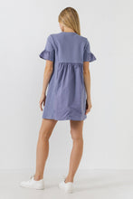 Load image into Gallery viewer, Mixed Media Short-Sleeve Mini Dress
