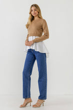 Load image into Gallery viewer, Mixed Media Peplum Top
