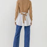 Mixed Media Peplum Top- Sold Out