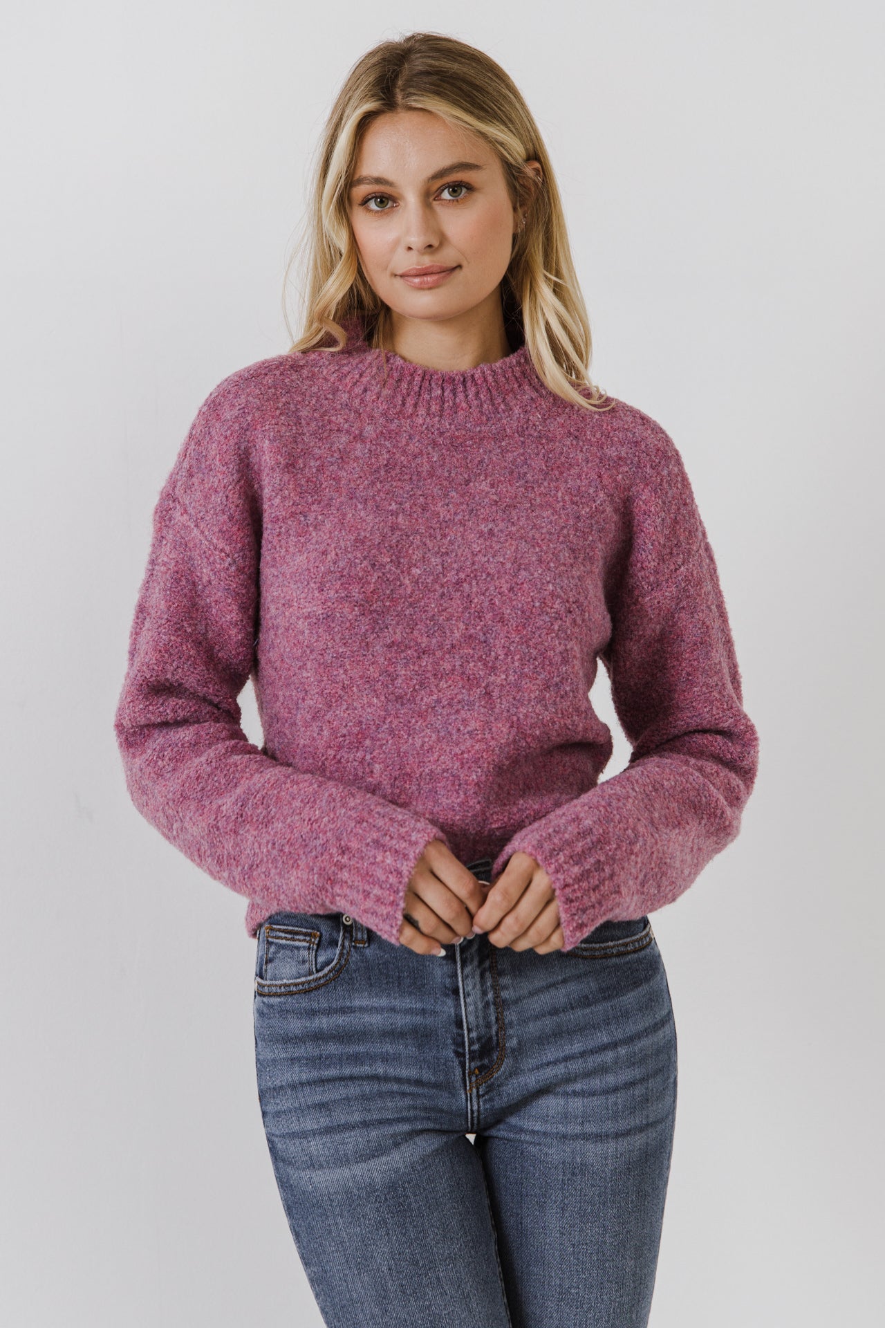 ENGLISH FACTORY-Cozy Roundneck Sweater-TOPS available at Objectrare