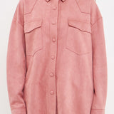 FREE THE ROSES-Faux Suede Oversized Shirts-SHIRTS & BLOUSES available at Objectrare