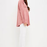 FREE THE ROSES-Faux Suede Oversized Shirts-SHIRTS & BLOUSES available at Objectrare
