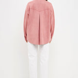 FREE THE ROSES-Faux Suede Oversized Shirts-SHIRTS & BLOUSES available at Objectrare