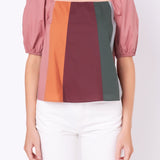 ENGLISH FACTORY - Color Block Top with 3/4 Sleeves - TOPS available at Objectrare