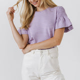 ENGLISH FACTORY-Smocked Stripe Top-TOPS available at Objectrare