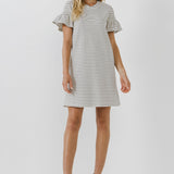 ENGLISH FACTORY-Smocked Striped Mini Dress-DRESSES available at Objectrare