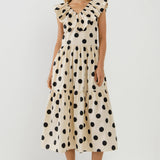 Polka-Dot Midi Dress