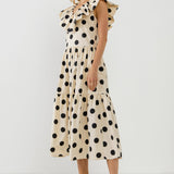 Polka-Dot Midi Dress