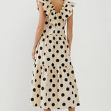 Polka-Dot Midi Dress