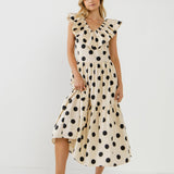 Polka-Dot Midi Dress