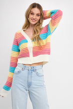 Load image into Gallery viewer, Rainbow Striped Knit Cardigan

