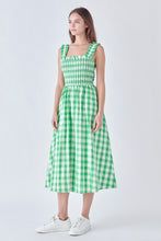 Load image into Gallery viewer, Check Print Smocked Dress
