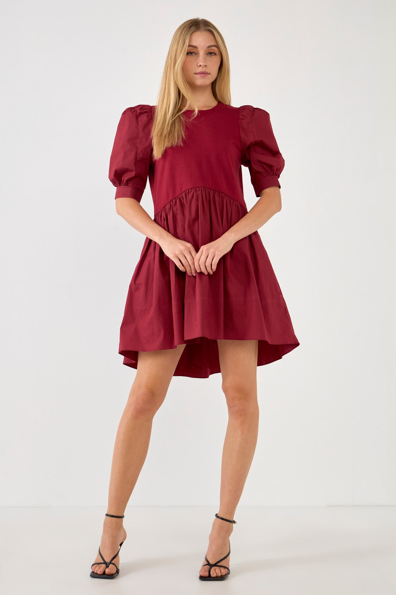 english factory high low knit combo dress English Factory