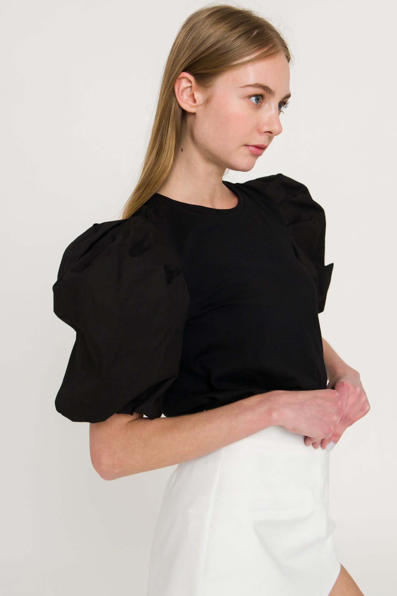 ENGLISH FACTORY - Puff Sleeve T-Shirt - T-SHIRTS available at Objectrare