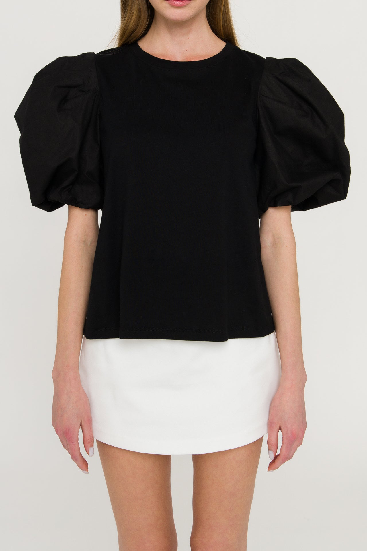 ENGLISH FACTORY - Puff Sleeve T-Shirt - T-SHIRTS available at Objectrare