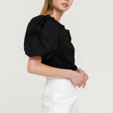 ENGLISH FACTORY - Puff Sleeve T-Shirt - T-SHIRTS available at Objectrare