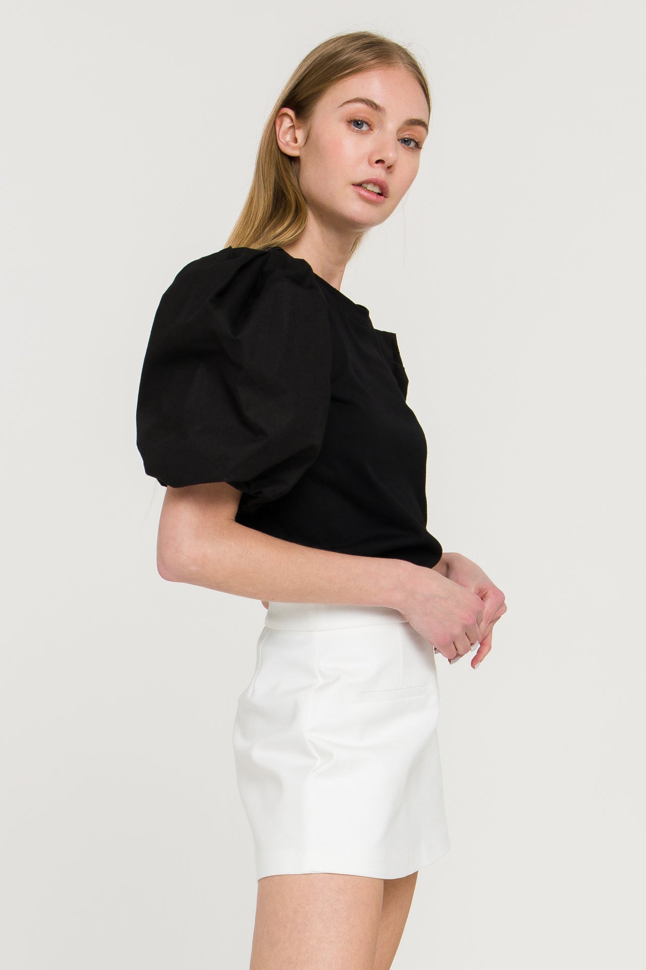 ENGLISH FACTORY - Puff Sleeve T-Shirt - T-SHIRTS available at Objectrare